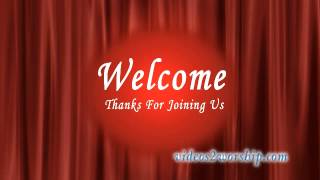 Free Red Curtain Welcome Background