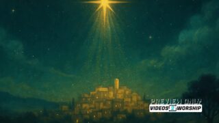 Read more about the article Star of Bethlehem Over Town Worship Background | Christmas City Advent Loop Video