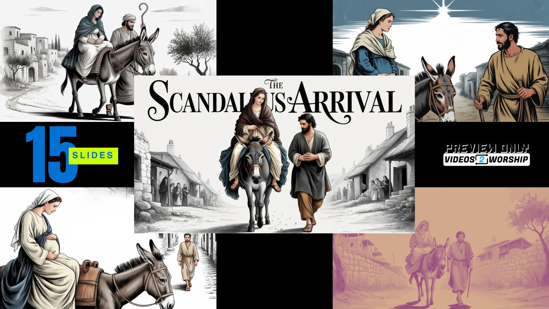 Read more about the article The Scandalous Arrival – Christmas Sermon Slide Pack for Churches (15 Graphics)