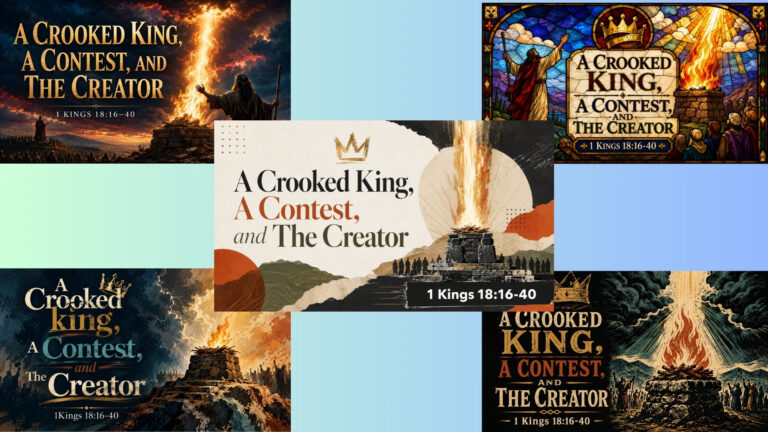 Read more about the article 1 Kings 18 Sermon Series Bundle | Elijah on Mount Carmel Church Graphics